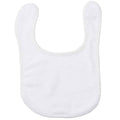 White - Front - Larkwood Baby Terrycloth Plain Bib