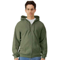 Military Green - Front - Gildan Mens Midweight Soft Touch Full Zip Hoodie