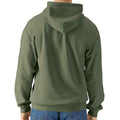 Military Green - Back - Gildan Mens Midweight Soft Touch Full Zip Hoodie