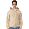 Sand - Front - Gildan Mens Midweight Soft Touch Full Zip Hoodie