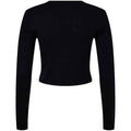 Solid Black - Back - Bella + Canvas Womens-Ladies Micro-Rib Long-Sleeved T-Shirt