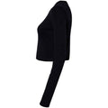 Solid Black - Side - Bella + Canvas Womens-Ladies Micro-Rib Long-Sleeved T-Shirt