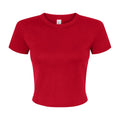 Solid Red - Front - Bella + Canvas Womens-Ladies Micro-Rib Crop Top