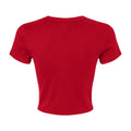 Solid Red - Back - Bella + Canvas Womens-Ladies Micro-Rib Crop Top