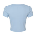 Solid Baby Blue - Back - Bella + Canvas Womens-Ladies Micro-Rib Crop Top