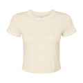 Solid Natural - Front - Bella + Canvas Womens-Ladies Micro-Rib Crop Top