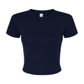 Solid Navy - Front - Bella + Canvas Womens-Ladies Micro-Rib Crop Top