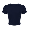 Solid Navy - Back - Bella + Canvas Womens-Ladies Micro-Rib Crop Top