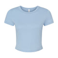 Solid Baby Blue - Front - Bella + Canvas Womens-Ladies Micro-Rib Crop Top