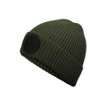 Olive Green-Black - Back - Beechfield Unisex Adult Fashion Circular Patch Beanie