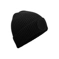 Black - Front - Beechfield Unisex Adult Fashion Circular Patch Beanie