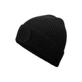 Black - Back - Beechfield Unisex Adult Fashion Circular Patch Beanie