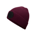 Burgundy-Black - Back - Beechfield Unisex Adult Fashion Circular Patch Beanie