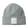 Ash-White - Back - Beechfield Patch Appliqué Beanie