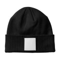 Black-White - Back - Beechfield Patch Appliqué Beanie