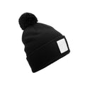 Black-White - Front - Beechfield Unisex Adult Pom Pom Beanie