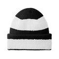 Black-Soft White - Back - Beechfield Unisex Adult Colour Block Beanie