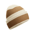 Vanilla-Biscuit - Front - Beechfield Unisex Adult Colour Block Beanie