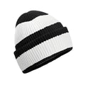 Black-Soft White - Front - Beechfield Unisex Adult Colour Block Beanie