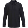 Deep Black - Front - NEOBLU Mens Owen Pique Long-Sleeved Polo Shirt