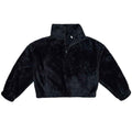 Black - Front - Brand Lab Womens-Ladies Fluffy Quarter Zip Fleece Top