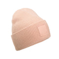 Peach - Back - Beechfield Unisex Adult Tonal Patch Deep Cuffed Beanie