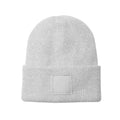 Cloud Grey - Front - Beechfield Unisex Adult Tonal Patch Deep Cuffed Beanie