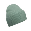 Dusty Green - Back - Beechfield Unisex Adult Tonal Patch Deep Cuffed Beanie