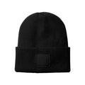 Black - Front - Beechfield Unisex Adult Tonal Patch Deep Cuffed Beanie