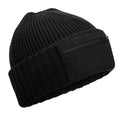 Black - Back - Beechfield Unisex Adult Striped Beanie