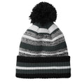 Black-Graphite Grey-White - Front - Beechfield Unisex Adult Striped Beanie