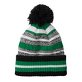 Black-Kelly Green-White - Front - Beechfield Unisex Adult Striped Beanie