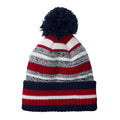 French Navy-Classic Red-White - Front - Beechfield Unisex Adult Striped Beanie