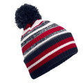 French Navy-Classic Red-White - Back - Beechfield Unisex Adult Striped Beanie