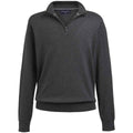 Charcoal - Front - Brook Taverner Mens Copenhagen Quarter Zip Jumper