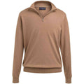 Oatmeal - Front - Brook Taverner Mens Copenhagen Quarter Zip Jumper