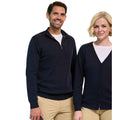 Navy - Back - Brook Taverner Mens Copenhagen Quarter Zip Jumper