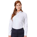 White - Front - Brook Taverner Womens-Ladies Albany Oxford Formal Shirt