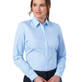 Sky Blue - Front - Brook Taverner Womens-Ladies Selene Poplin Long-Sleeved Formal Shirt