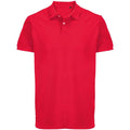 Folk Red - Front - SOLS Unisex Adult Pacific Pique Twin Needle Stitch Polo Shirt