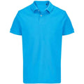 Aqua - Front - SOLS Unisex Adult Pacific Pique Twin Needle Stitch Polo Shirt