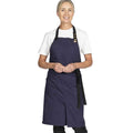 Navy - Front - Dennys Canvas Front Slit Bib Apron