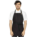 Black - Front - Dennys Canvas Front Slit Bib Apron