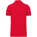 Red - Back - Kariban Mens Pique Organic Polo Shirt