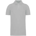 Snow Grey - Front - Kariban Mens Pique Organic Polo Shirt