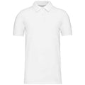 White - Front - Kariban Mens Pique Organic Polo Shirt