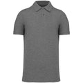 Grey Heather - Front - Kariban Mens Pique Organic Polo Shirt