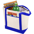 Natural-Royal Blue - Back - Bullet Lighthouse Non Woven Cooler Tote