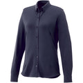 Navy - Front - Elevate Womens-Ladies Bigelow Long Sleeve Pique Shirt