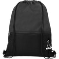 Solid Black - Side - Bullet Oriole Mesh Drawstring Bag